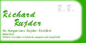 richard rujder business card
